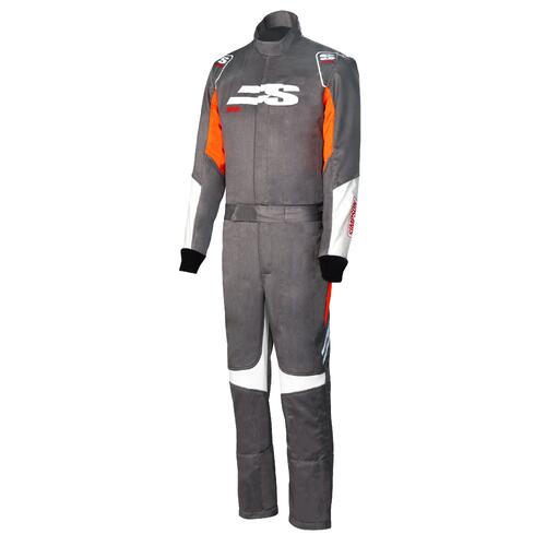 Simpson Racing Airspeed Suit Alloy/Orange/White Medium, Alloy/Orange/White, Each