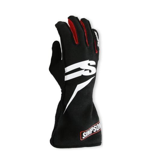 Simpson Racing Airspeed Gloves, Small, Black, SFI 3.3/5, Pair