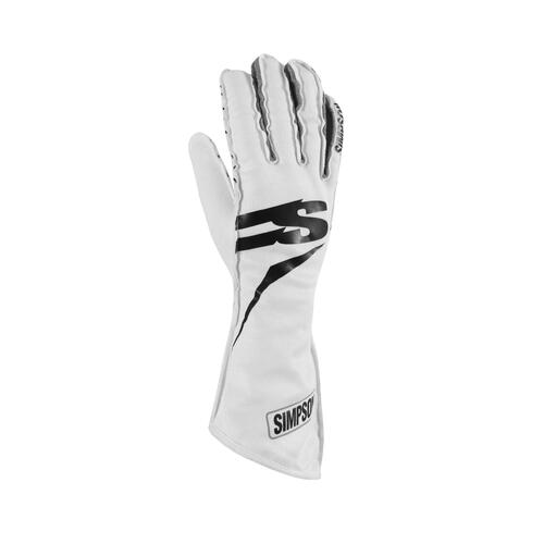 Simpson Racing Airspeed Gloves, Large, White, SFI 3.3/5, Pair