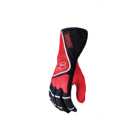 Simpson DNA Driving Gloves, Double Layer, Nomex, Black/Red, SFI 3.3/5, Large, Pair