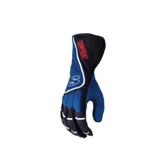 Simpson DNA Driving Gloves, Double Layer, Nomex, Black/Blue, SFI 3.3/5, Medium, Pair
