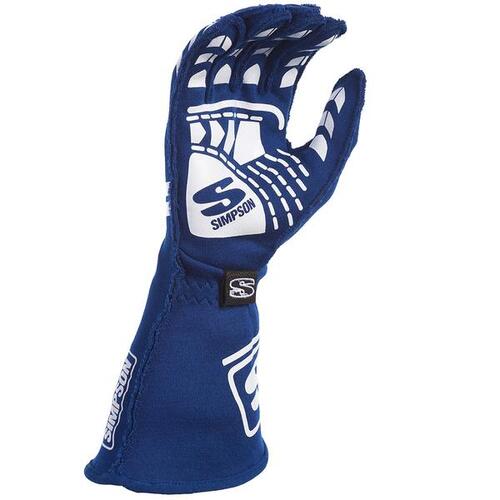 Simpson Endurance Racing Gloves, Double Layer, Nomex, Blue, SFI 3.3/5, Medium, Pair