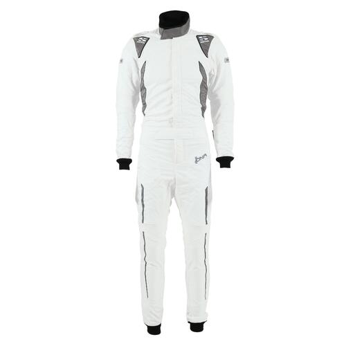 Simpson Racing DNA Slt Racing Suit, Small, White, FIA 8856-2018, SFI 3.2a/5, Each