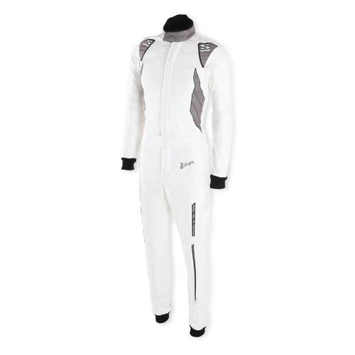 Simpson Racing DNA Slt Racing Suit, 2X-Large, White, FIA 8856-2018, SFI 3.2a/5, Each