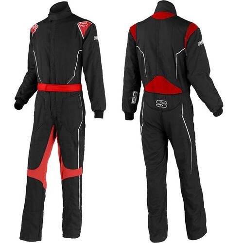 Simpson Racing Helix Racing Suit, Small - Red/Black/White Stripe