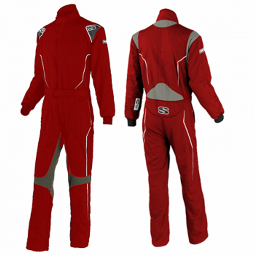 Simpson Racing Helix Race Suit, X-Small, Red/Grey