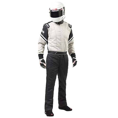 Simpson Racing Legend II Racing Suit, Small Grey/Black