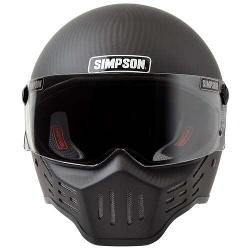 Simpson Racing M30 Motorcycle Helmet, Large, Satin Carbon Fiber