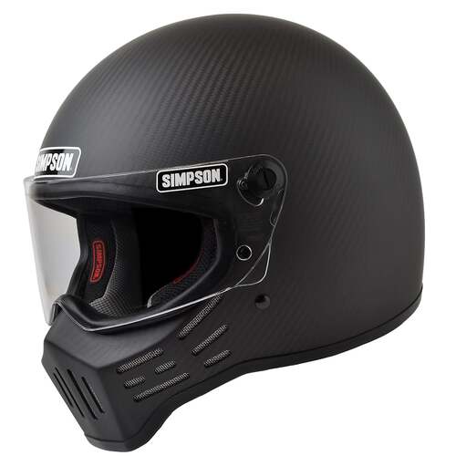 Simpson Racing M30 Motorcycle Helmet, Small - Satin Carbon Fiber