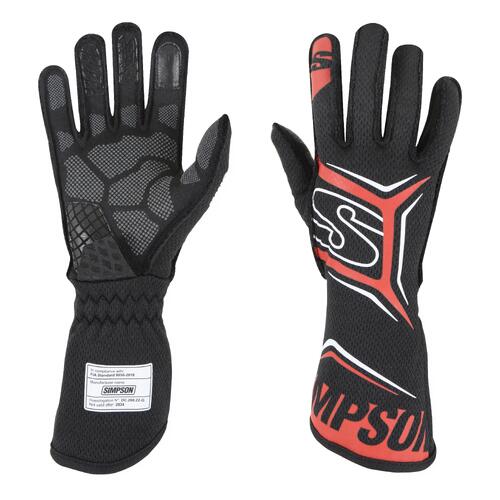 Simpson Racing Magnata Gloves, Small, Red, SFI 3.3/5, FIA 8856-2018, Pair