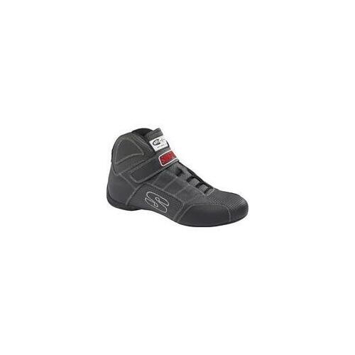 Simpson Red Line Driving Shoes, High-top, Black/Gray, SFI 3.3/5/FIA, Men's Size 11 1/2, Pair