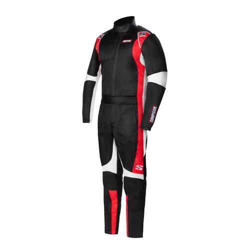 Simpson Racing Supercoil Racing Suit Black, Large, Black/Red/White, Each