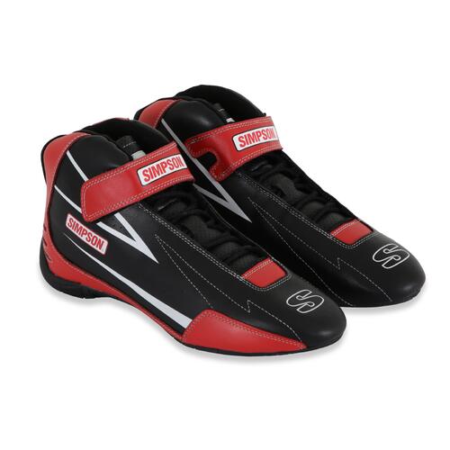 Simpson Racing Supercoil Shoe Black/Red, 8, Size 8 Black/Red