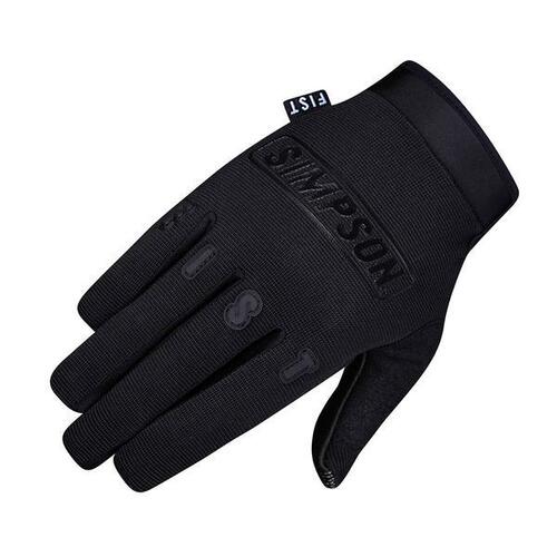 Simpson Racing FIST Motorcycle Gloves, Nocturn, 2X Large, Black/Black