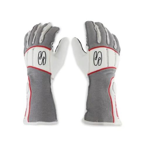Simpson Racing Vortex FIA Gloves, X-Small, Gray/ White