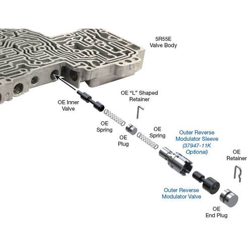Sonnax Outer Reverse Modulator Valve, Ford, 4R44E, 4R55E, 5R44E, 5R55E, Each
