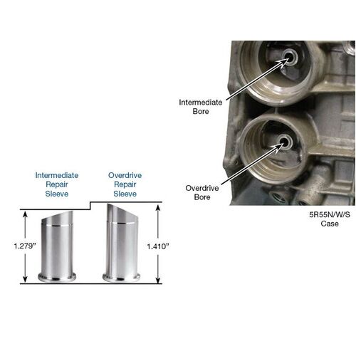 Sonnax Overdrive & Intermediate Servo Pin Bore Sleeve Kit, Ford, 5R55N, 5R55S, 5R55W, Each