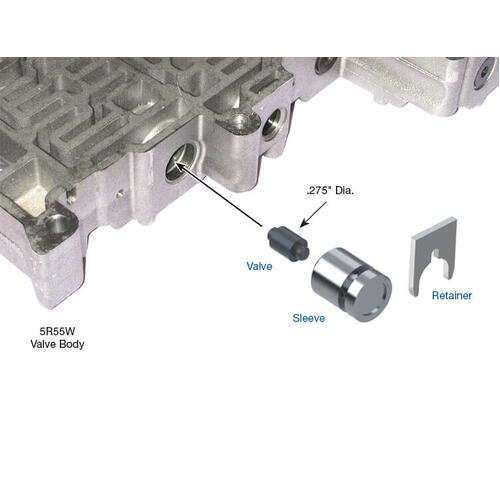 Sonnax Oversized Tcc Modulator Plunger Valve Kit, Ford, 5R55W/S Os Sleeve, Each