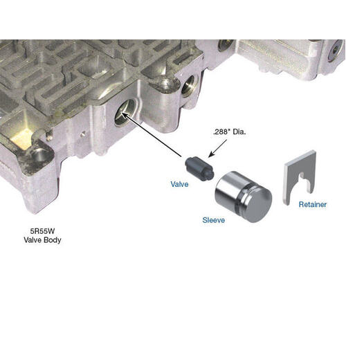 Sonnax Oversized Tcc Modulator Plunger Valve Kit, 5R55W/S O/S Sleeve, Each