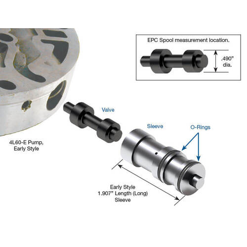 Sonnax Boost Valve Kit, GM, 4L60E, 4L65E Early Design .490", Each