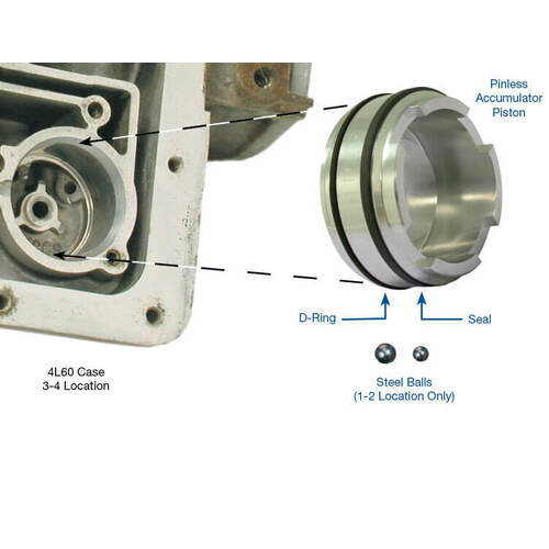 Sonnax Pinless Accumulator Piston Kit, GM, 200-4R, 4L60/E, 4L65-E, 4L70-E, Each