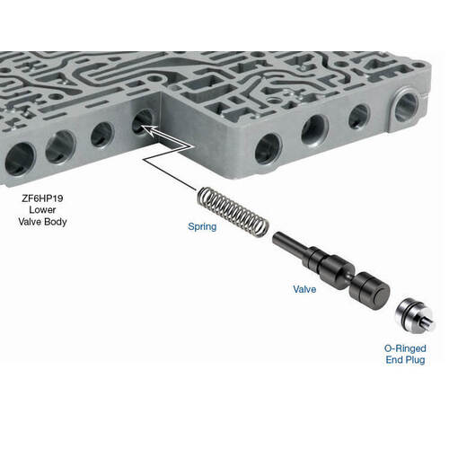 Sonnax Oversized Bypass Clutch Control Valve Kit, Ford, ZF6Hp19/26/32, 6R Series, Each