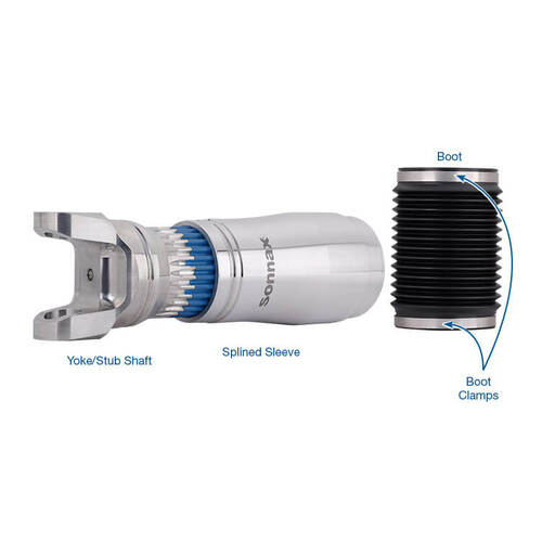 Sonnax Splined Stub & Sleeve Kit, Aluminum 4in. 1350 U-Joint, Each