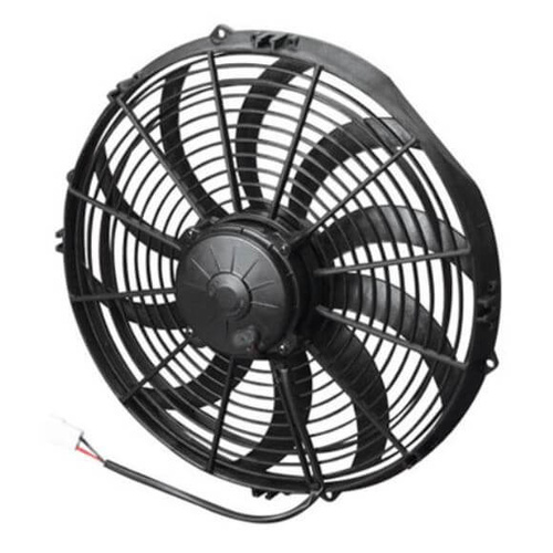 SPAL Electric, Single Curved Fan 10in. 12V Pusher, Airflow, 1200m3 h 5.7amps , Plastic Shroud, Each