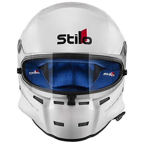 Stilo Helmet, ST5 GT Comp 2X/63 White with Blue SA2020, Adult 2X-Large (63 cm), FIA 8859-2015 & Snel
