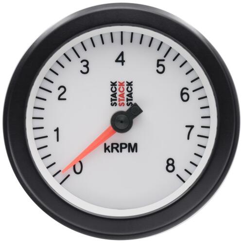 Autometer Tachometer, Sport, 88Mm, White, 0-8K Rpm, Stack Instruments