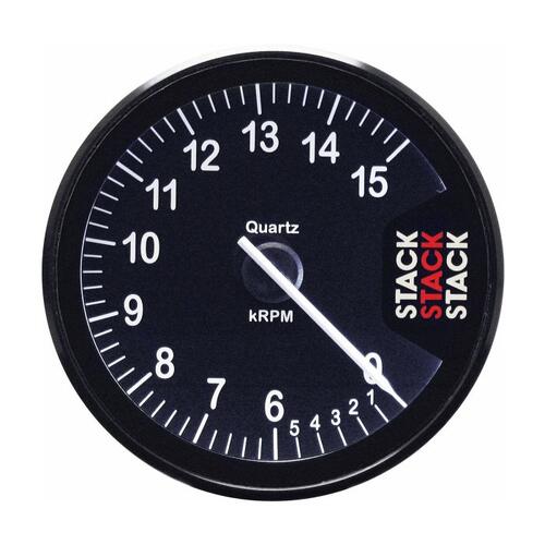 Autometer Tachometer, Clubman, 80Mm, Black, 0-6-15K Rpm, Stack Instruments
