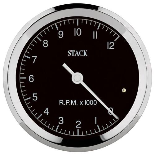 Autometer Tachometer, Classic, 80Mm, Black, 0-12K Rpm, Stack Instruments