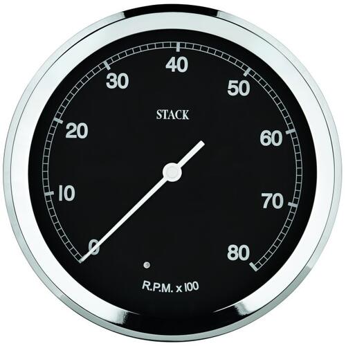 Autometer Tachometer, Classic, 125Mm, Black, 0-8K Rpm, Stack Instruments