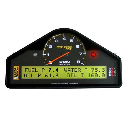 Autometer Mult-Function Display Logger, Drag Racing, Black, 0-8K Rpm, Stack Data Acquisition