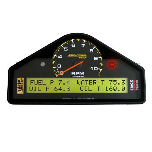 Autometer Mult-Function Display Logger, Drag Racing, Black, 0-3-10.5K Rpm, Stack Data Acquisition