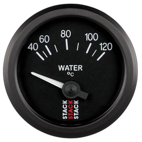 Autometer Gauge, Water Temp, Electric, 52Mm, Blk, 40-120ºc, M10 Male, Stack Instruments