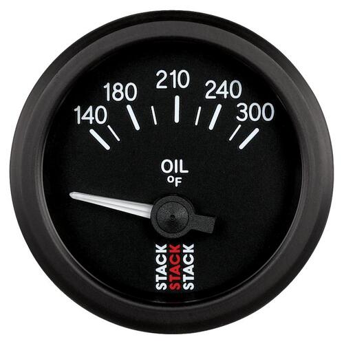 Autometer Gauge, Oil Temp, Electric, 52Mm, Blk, 140-300ºf, 1/8" Nptf, Stack Instruments