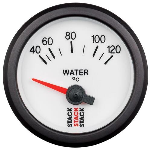 Autometer Gauge, Water Temp, Electric, 52Mm, Wht, 40-120ºc, M10 Male, Stack Instruments