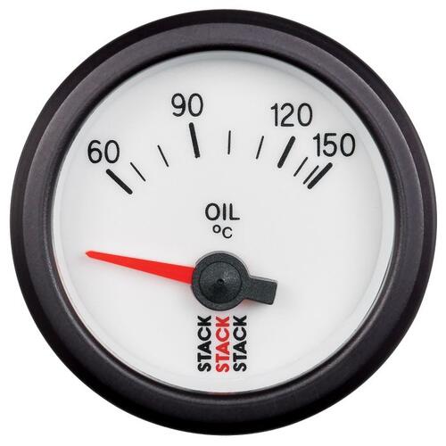 Autometer Gauge, Oil Temp, Electric, 52Mm, Wht, 60-150ºc, M10 Male, Stack Instruments