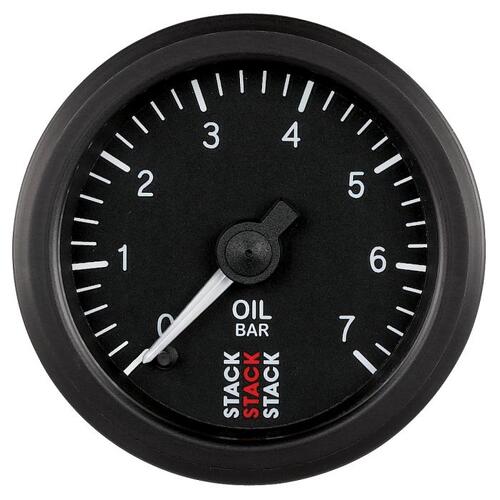 Autometer Gauge, Oil Press, Pro Stepper Motor, 52Mm, Blk, 0-7 Bar, M10 Male, Stack Instruments