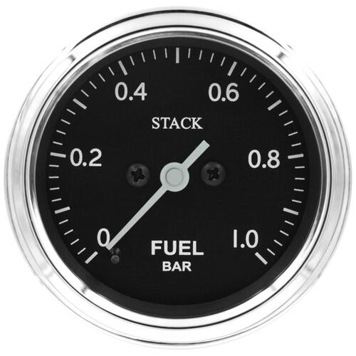 Autometer Gauge, Fuel Press, Pro Stepper Motor, 52Mm, Classic, 0-1 Bar, M10 Male, Stack Instruments