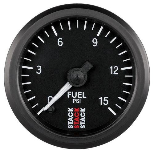 Autometer Gauge, Fuel Press, Pro Stepper Motor, 52Mm, Blk, 0-15Psi, 1/8" Nptf Male, Stack Instrument