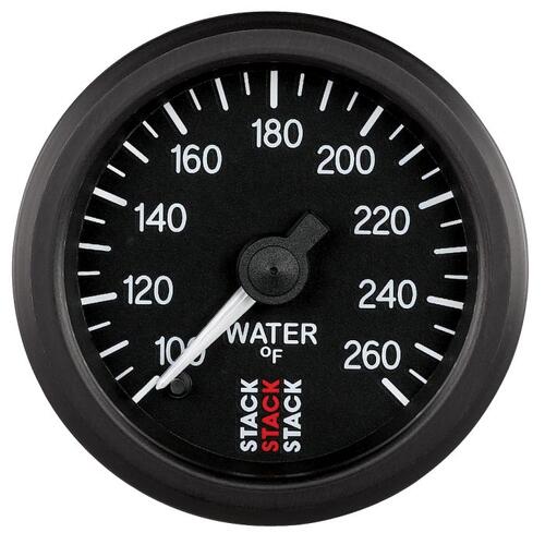Autometer Gauge, Water Temp, Pro Stepper Motor, 52Mm, Blk, 100-260ºf, 1/8" Nptf Male, Stack Instrume