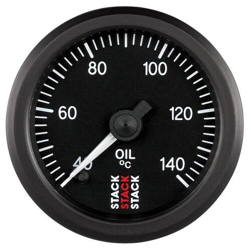 Autometer Gauge, Oil Temp, Pro Stepper Motor, 52Mm, Blk, 40-140ºc, 1/8" Nptf Male, Stack Instruments