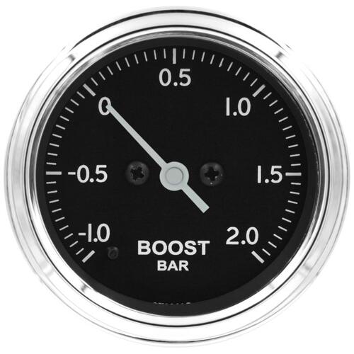 Autometer Gauge, Boost, Pro Stepper Motor, 52Mm, Classic, -1 To +2 Bar, Incl. T-Fitting, Stack Instr