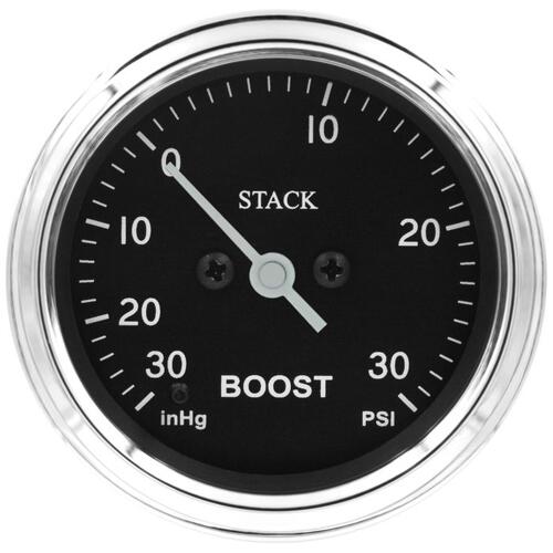 Autometer Gauge, Boost, Pro Stepper Motor, 52Mm, Classic, -30Inhg To +30Psi,Incl T-Fitting, Stack In