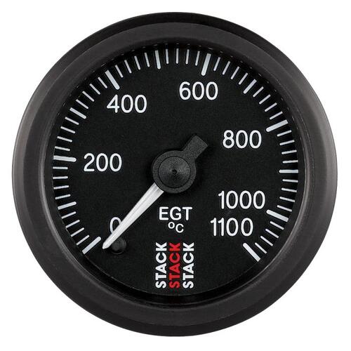 Autometer Gauge, Exhaust Gas Temp, Pro Stepper Motor, 52Mm, Blk, 0-1100ºc, Stack Instruments