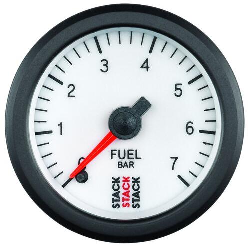Autometer Gauge, Fuel Press, Pro Stepper Motor, 52Mm, Wht, 0-7 Bar, M10 Male, Stack Instruments