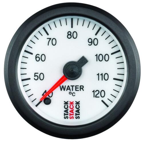 Autometer Gauge, Water Temp, Pro Stepper Motor, 52Mm, Wht, 40-120ºc, 1/8" Nptf Male, Stack Instrumen