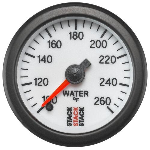 Autometer Gauge, Water Temp, Pro Stepper Motor, 52Mm, Wht, 100-260ºf, 1/8" Nptf Male, Stack Instrume